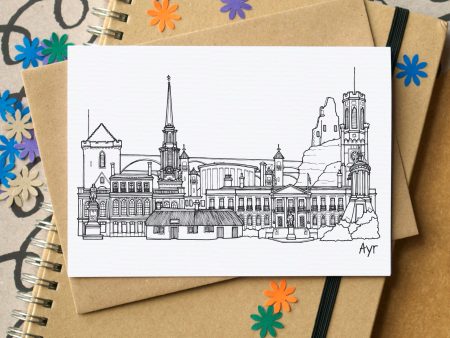 Ayr Skyline Landmarks Greetings Card Fashion