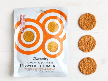 Organic Japanese Brown Rice Crackers - Whole Sesame & Tamari (12 Pack) Sale