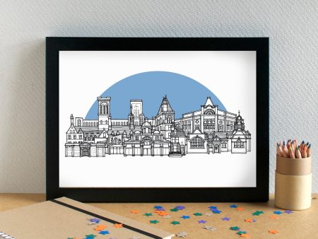 Kensington Liverpool Skyline Landmarks Art Print - can be personalised For Cheap