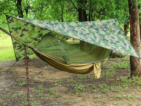 Pop-Up Portable Camping Hammock with Mosquito Net and Sun Shelter,Parachute Swing Hammocks Rain Fly Hammock Canopy Camping Stuff Fashion