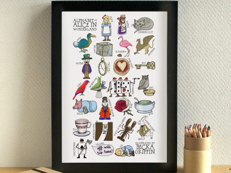 Alice in Wonderland Alphabet Art Print Discount