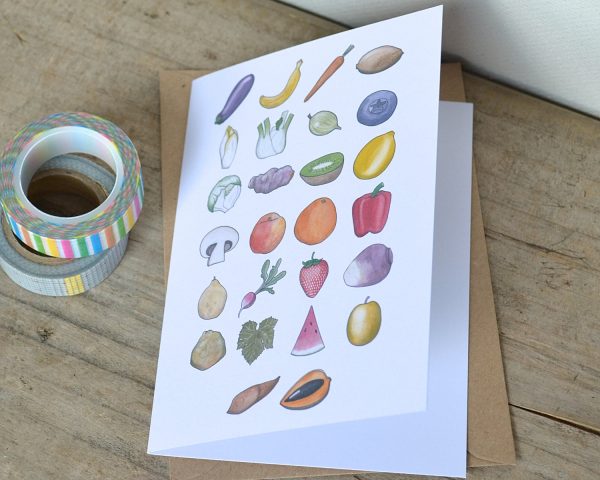 Fruit and Vegetable Alphabet Greetings Card Online Sale