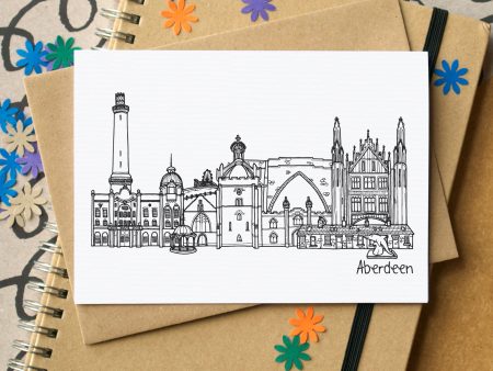 Aberdeen Skyline Landmarks Greetings Card Online now