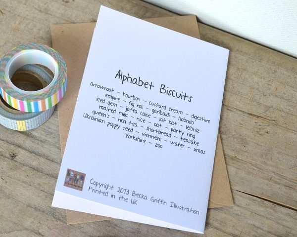 Biscuit Alphabet Greetings Card Supply