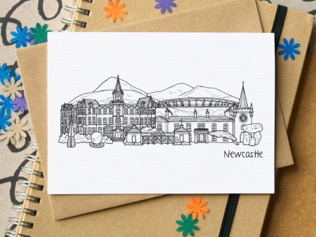 Newcastle (Northern Ireland) Skyline Landmarks Greetings Card Discount