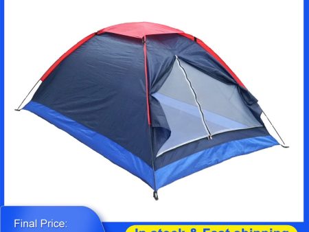 2 Persons Camping Tent Single Layer Beach Tent Outdoor Travel Windproof Waterproof Awning Tent Summer Tent with Bag RU Stock Online