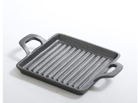 14*13.5cm Cast Iron Square Grill Plate with Double Ears Easy Access Steak Grill Pan Utensils for ki Online