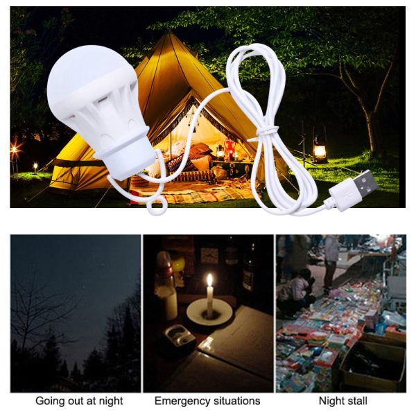 Camping Lantern Powerful LED Flashlight Tent Light USB Lamp LED Bulb Portable Lantern 5V 50cm 19in Powerbank Lamp Desk Bedside Online Hot Sale