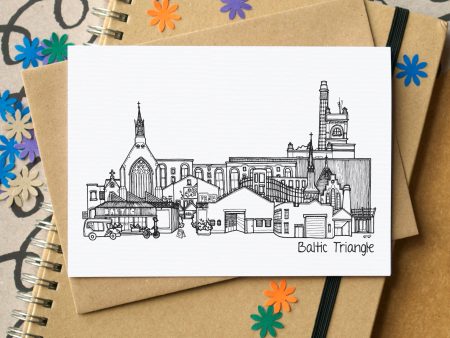 Baltic Triangle Liverpool Skyline Landmarks Greetings Card Cheap