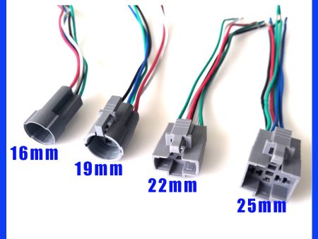 16mm 19mm 22mm 25mm cable socket for LED push button switch Car wires stable lamp light button computer power cable connector Online