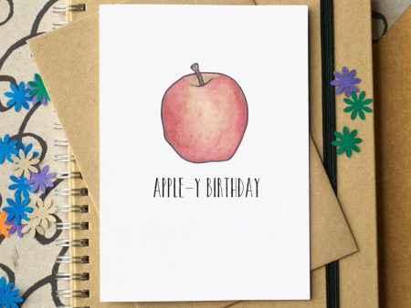 Apple-y Birthday  Funny Card Sale