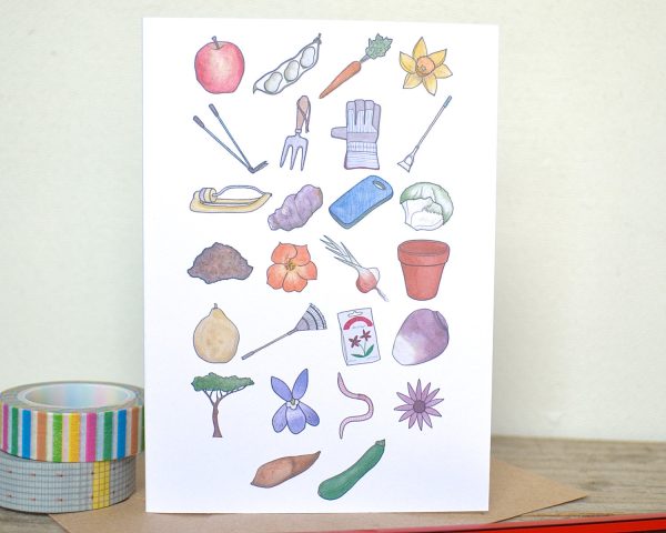 Gardening Alphabet Greetings Card Online