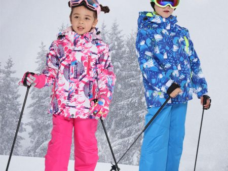 2020 New Ski Suit Kids Winter -30 Degree Snowboard Clothes Warm Waterproof Outdoor Snow Jackets + Pants for Girls and Boys Brand For Cheap