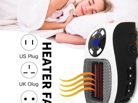 Portable Electric Heater 500W Safe Quiet Ceramic Fan Heater Plug In Air Warmer Wall-mounted Led Heater 220V Stove Radiator Warm For Discount