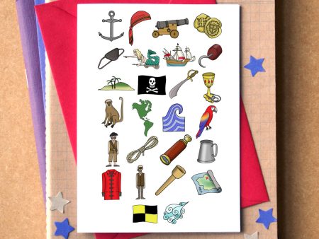 Pirates Alphabet Greetings Card Hot on Sale