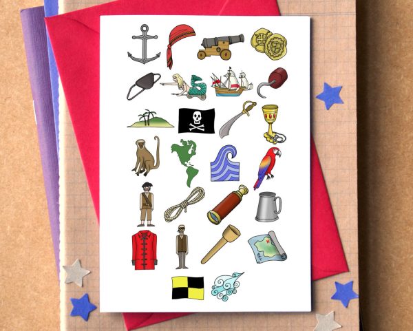 Pirates Alphabet Greetings Card Hot on Sale