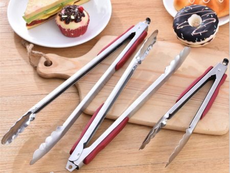 Stainless Steel BBQ Grilling Tong Salad Bread Serving Tong Non-Stick Kitchen Barbecue Grilling Cooking Tong Kitchen Accessories Fashion