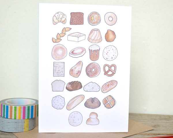 Bread Alphabet Greetings Card Online now