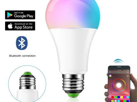 LED Bluetooth Bulb Lights Dimmable RGB Color-Changing 15W E27 Groups Control Memory Function Multi-Color Decoration Party Family Fashion