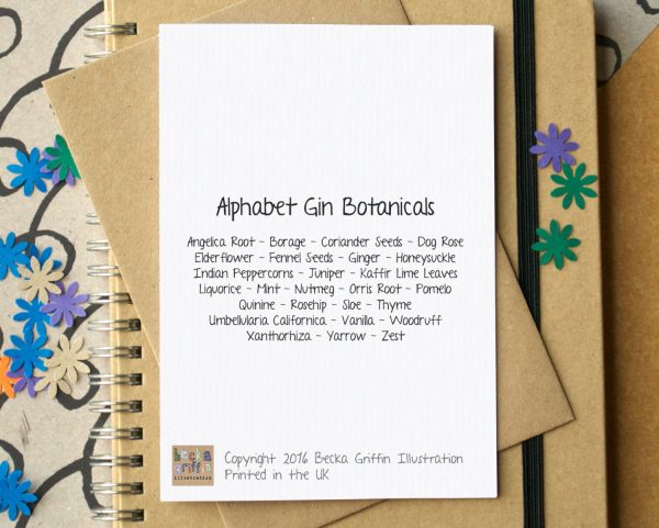 Gin Botanicals Alphabet Card Cheap