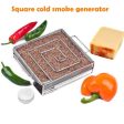 Cold Smoke Generator for BBQ Grill or Smoker Wood Dust Hot and Cold Smoking Salmon Meat Burn Stainless Cooking Bbq Tools Online now