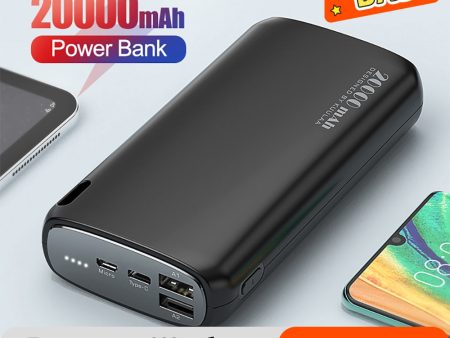 KUULAA Power Bank 20000mAh Portable Charging Poverbank Mobile Phone External Battery Charger Powerbank 20000 mAh for Xiaomi Mi Hot on Sale