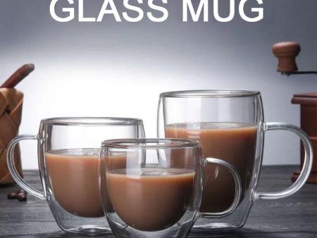 Transparent glass coffee cup milk whiskey tea beer double creative heat resistant cocktail Vodka wine mug Drinkware tumbler cups Cheap