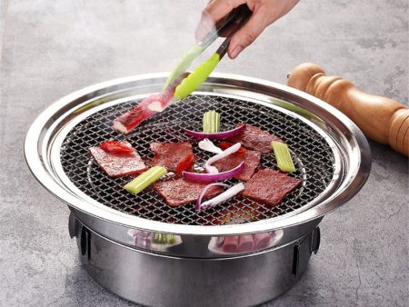 Korean Charcoal Barbecue Grill Stainless Steel Non-stick Barbecue Tray Grills Portable Charcoal Stove for Outdoor Camping bbq Cheap