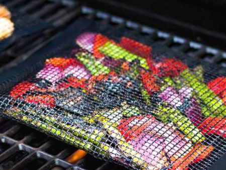 BBQ Mat Grill Mesh Bag Reusable Mesh BBQ Bag PTFE Nonstick BBQ Grill Mat Oven Baking Smoker Mat Barbecue Pad Grill Accessories For Cheap