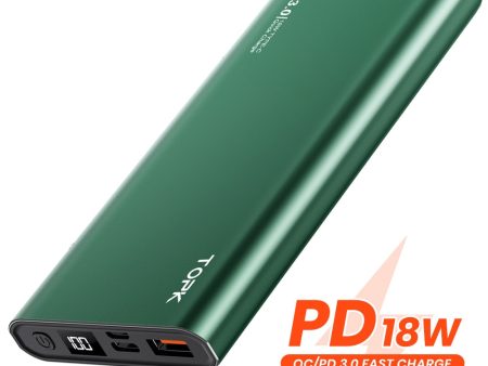 TOPK I1006P Power Bank 10000mAh Portable Charger LED External Battery PowerBank PD Two-way Fast Charging PoverBank for Xiaomi mi Discount