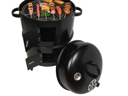 DIY Smoker BBQ Grill Round Charcoal Stove Outdoor Bacon Portable Barbecue Grills 40x80cm Hot on Sale