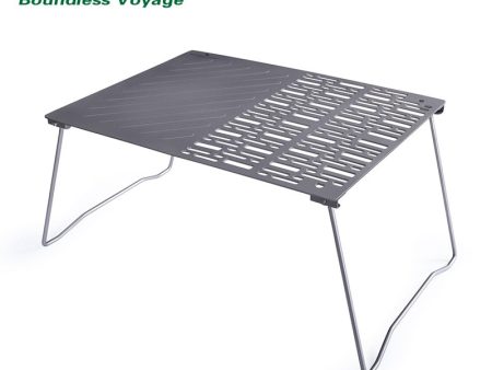 Boundless Voyage Titanium Charcoal BBQ Grill Net with Folding Legs for Camping Beach Picnic Meat Food Barbecue Desk Tabletop Hot on Sale