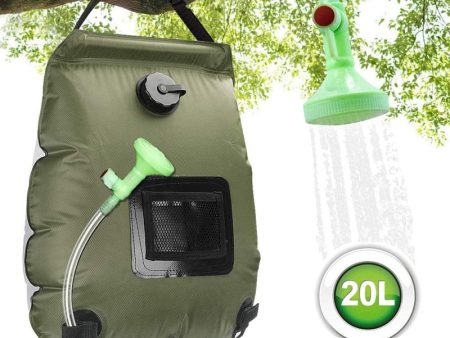 Water Bags 20L Outdoor Camping Hiking Solar Shower Bag Heating Camping Shower Climbing Hydration Bag Hose Switchable Shower Head Cheap