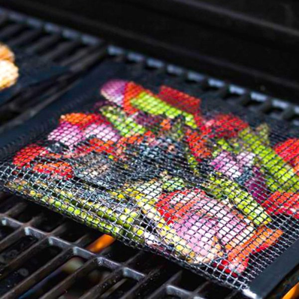 BBQ Mat Grill Mesh Bag Reusable Mesh BBQ Bag PTFE Nonstick BBQ Grill Mat Oven Baking Smoker Mat Barbecue Pad Grill Accessories For Cheap