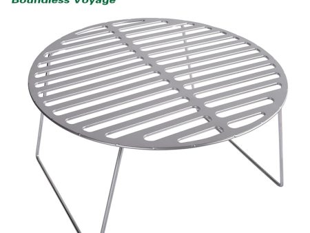 Boundless Voyage Folding Campfire Grill Titanium Round BBQ Grill Net with Legs Carrying Bag Outdoor Charcoal Gridiron Ti15161B Online Sale