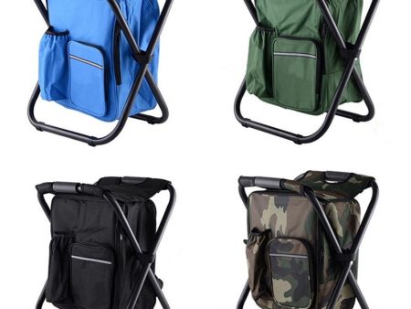 Folding Camping Fishing Chair Stool Backpack Insulated Cooler Bag Backpack Chair Hiking Seat Table Bag Soft Sided Cooler Chair Online