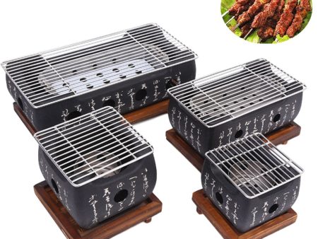 Portable Japanese BBQ Grill Charcoal Barbecue Grills Aluminium Alloy Indoor Outdoor BBQ Grill Pan Barbecue Stove on Sale